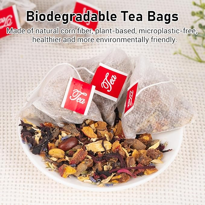 Pressure Balance Herbal Tea, Natural Heart Functional Tea, Traditional Chinese Herbal Teabags for Men & Women, Caffeine-Free, Sugar-Free, 9 Precious Ingredients Formula (1 Pack/30 Bags)
