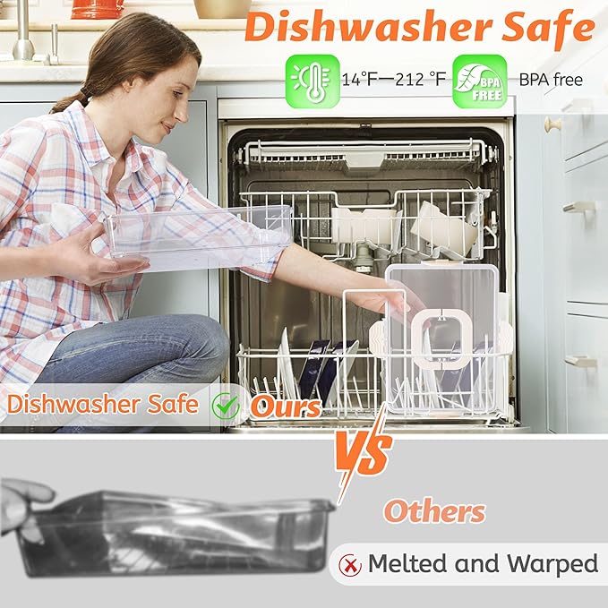 2 Pack Snackle Box Container - Dishwasher Safety Divided, Serving Tray with Lid and Handle - Charcuterie Board for Portable Snack Platters - Clear Organizer for Fruits Snacks,Perfect for Road Travel