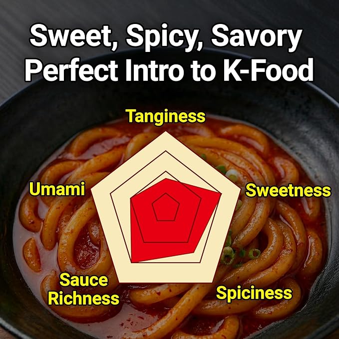 Nongshim Tteokbokki Style Noodles, Sweet and Spicy Sauce, Korean Instant Noodles, Wheat Stir Fry Style Noodles, Korean Street Food-Inspired Flavor, 9.17 oz (Pack of 10)
