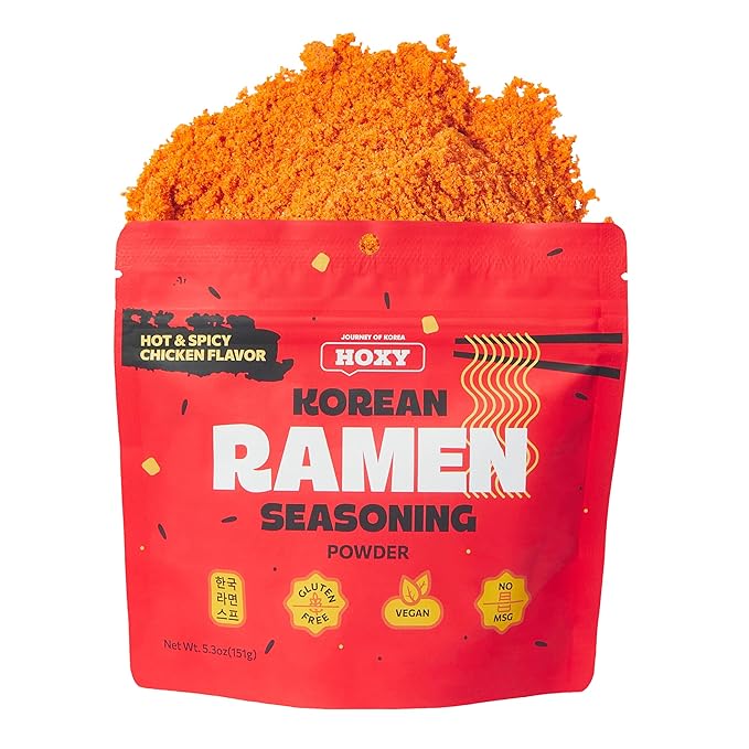 HOXY Journey of Korea "Korean Ramen Seasoning" | Gluten Free, Vegan, No-MSG | Premium Finest Ramen Seasoning Powder | 5.3oz (Hot & Spicy Chicken)