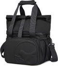 SUNNY BIRD Dual Compartment Lunch Bag Insulated Lunch Box for Women and Men (Black 01)