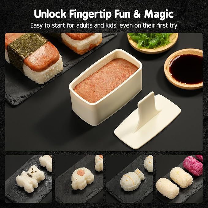 Delamu Sushi Making Kit 27 in 1 [Parent-Child] Sushi Kit, for Beginners/Pros Sushi Makers, with Bamboo Sushi Mats, Sushi Bazooka, Onigiri Mold, Rice Paddle, Sushi Knife, Guide Book & More
