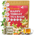 Premium Happy Throat Herbal Tea – 135 Bags Of Supper Tea Blend: Marshmallow Root, Slippery Elm & Ginger – Dry & Sore Throat Relief – Caffeine-Free, No Honey, No Citrus – No Sugar
