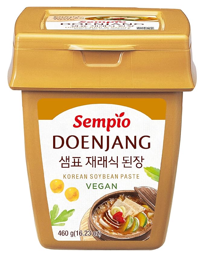 Sempio Doenjang: Traditional Korean Soybean Paste Vegan, Savory Sweet Cooking Base, Fermented Condiment for Soups, Jjigae, Marinades, Preservative Free (16.2 oz / 460g)