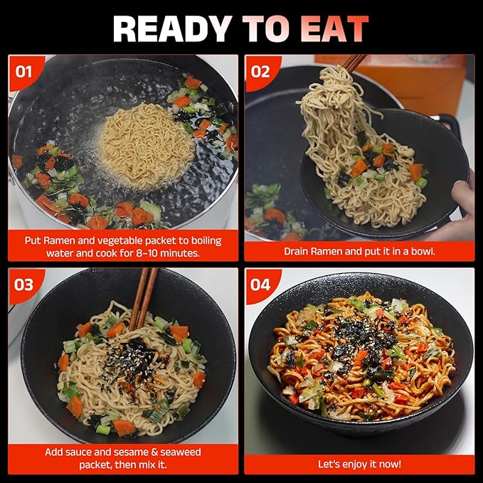 HealSpot High Protein Spicy Fire Chicken Noodles, Dry Tossed Ramen, 31g Plant-Based Protein, Low Fat, Low Carb, Non GMO, Keto Friendly & Plant Based (6 packs) | 50% Protein, Keto Friendly, Vegen Friendly, Healthy Quick Meal