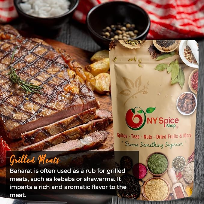 NY Spice Shop Baharat Seasoning Blend - 6 Ounce Middle Eastern Baharat Spice for Cooking And Culinary Use - Aromatic Fine Spice Mix For Meats Grains Legumes and Roasted Vegetables