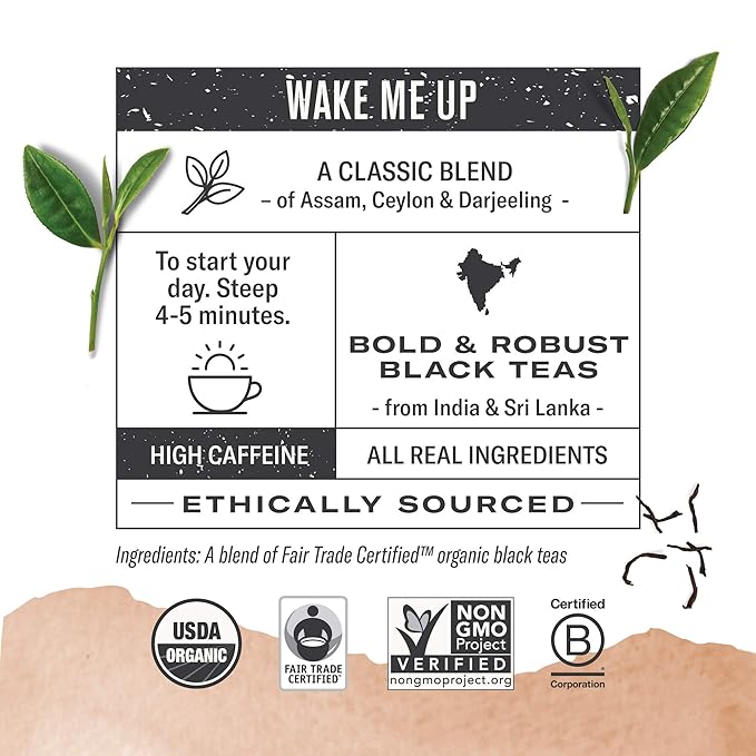 Numi Organic Tea Breakfast Blend, 18 Count Box of Tea Bags, Black Tea (Packaging May Vary) (Pack of 2)