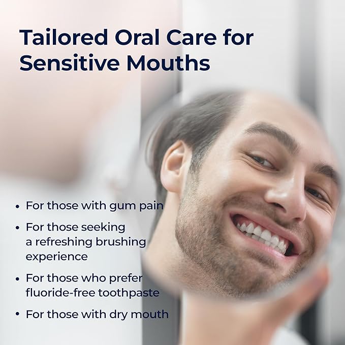1950 Mineral Salt Blue Toothpaste - Jeju Lava Seawater Salt with Hydroxyapatite for Sensitive Teeth, Gum Care,Brightening, Reminaeralizing, Green Tea Freshness, Fluoride Free, SLS Free (3.5 oz)