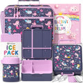 Fimibuke Kids Bento Snack Lunch Box with 4 Compartment, Insulated Lunch Bag, Stainless Steel Vacuum Thermo Food Jar, Ice Pack, Utensils Set, Birthday Gifts for Age 3-12 Back to School Toddler Girl Boy