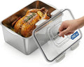 Extra Large 304 Stainless Steel Food Storage Containers with Airtight Lids – 7L/240oz Meal Prep Container for Roasting Turkey,Bread, Fruits – Oven Safe, BPA‑Free, Dishwasher Safe