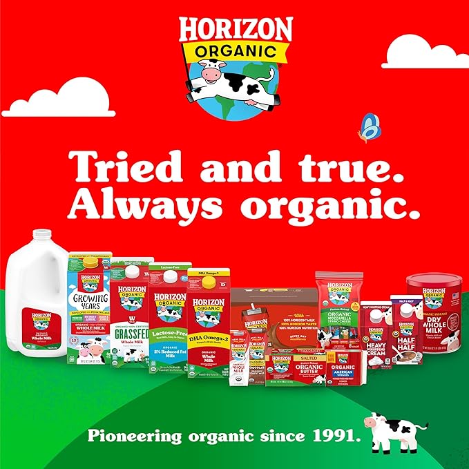 Horizon Organic Shelf Stable 1% Lowfat Strawberry Milk Boxes, Pack of 12 - 8g Protein per Serving