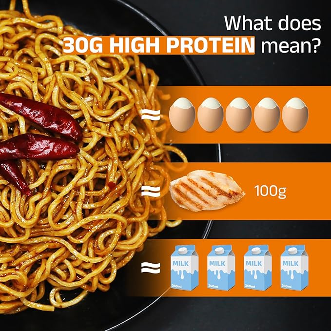 HealSpot High Protein Instant Ramen, 31g Plant Based Protein, Low Fat, Low Carb, Non GMO, Keto Friendly, Plant Based Dry Mixed Ramen, 6 Packs of Hot Pot Flavor | 50% Protein, Keto Friendly, Vegen Friendly, Healthy Quick Meal