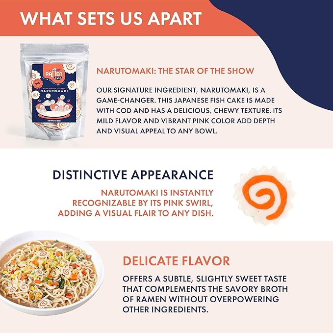 Ramen Eats Dehydrated Fish Cake Narutomaki Noodle Topping 3 OZ (Big Version)