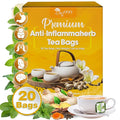 20 Tea Bags - Anti-Inflammaheb Loose Leaf Tea, 100% Natural from Ginger, Turmeric, Peppermint, Black Pepper, Cinnamon. No Sugar, No Caffeine, No Gluten, Vegan.