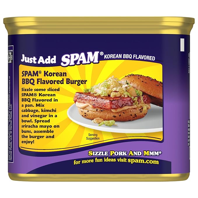 SPAM Korean BBQ Flavored, Shelf Stable Canned Meat, 12 Oz Can (Pack of 2)