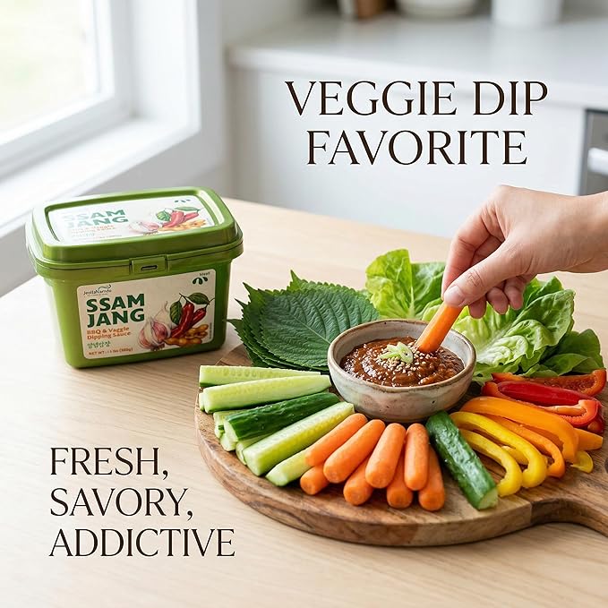 Mild Ssamjang Seasoning Sauce [ Korean Pantry ] Spicy Savory Jang Sauce with Fermented Soybean and Peppers, Perfect for Dipping [ JRND Foods] 500g