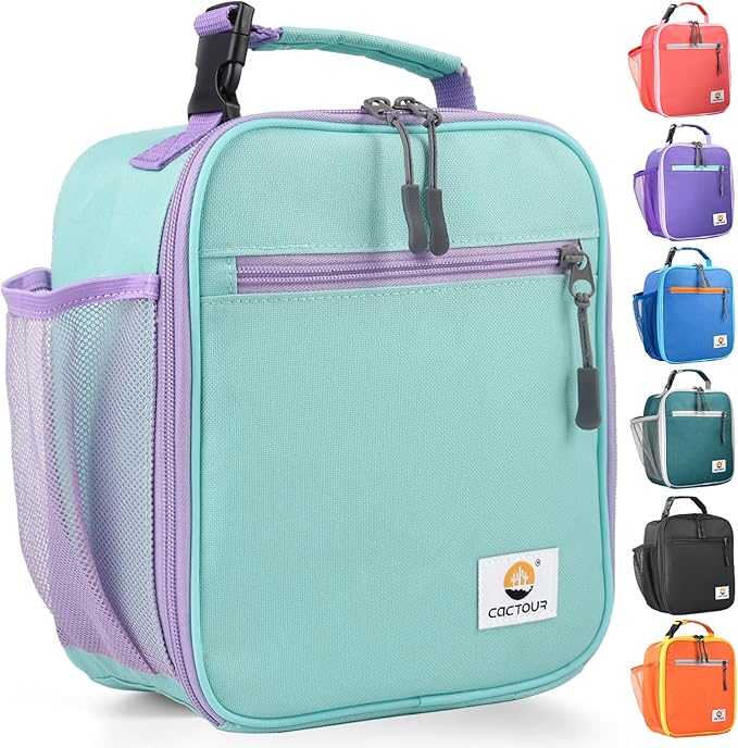 CaCTOUR Lunch Box Kids,Premium Insulated Lunch Bag for Girls Boys,Soft Bag Mini Cooler Back to School Thermal Reusable Lunch Bag for Work School Picnic (Light Green)