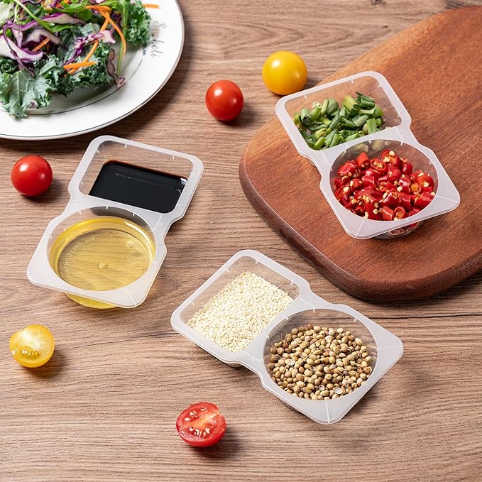 Husfunov 15 Set Reusable Snack Containers with Lids, 2-Compartment Snackle Box Container Portion Control for Kids, Meal Prep Containers for Travel School