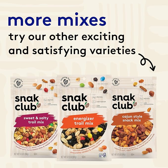 Snak Club Yogurt Trail Mix with Raisins, Peanuts, Dried Dates, Yogurt Chips, Cashews, and Almonds, Gluten-Free and Kosher Snack, 14 oz Resealable Bag