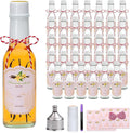 Hot Sauce Bottles 5 oz,Clear Woozy Bottles with Shrink Capsules,Small Wine Making Bottles With Lids for Bottling,Empty 5oz Glass Vanilla Extract Bottles With White Caps Set of 35
