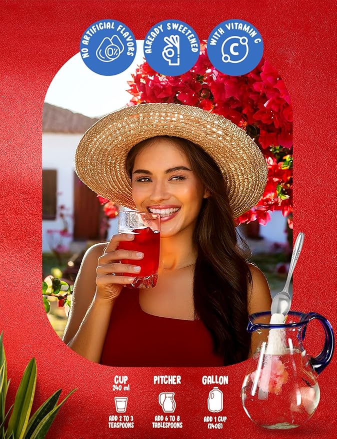 Klass Aguas Frescas Drink Mix Tropical Variety Pack - Strawberry, Grape, Tropical Punch & Orange - Powder Drink Mix, Water Drink Mix with Natural Flavors & Vitamin C, Makes 28 to 36 Quarts (56 to 72 Drinks)