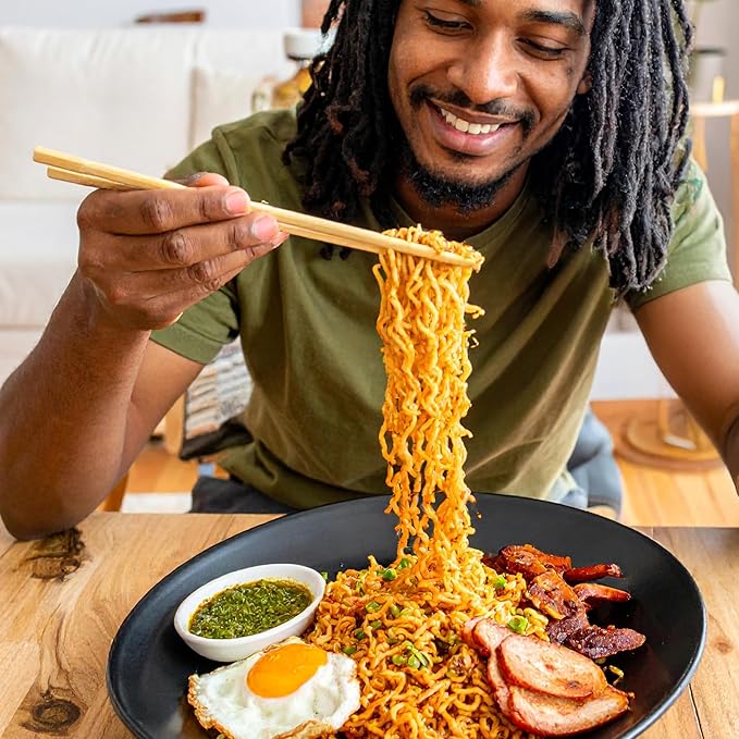 Mi Sedaap Instant Noodle Spicylicious Flavor, Fried Noodles with Green Chili Sambal, 3.03 oz (Pack of 40), Halal, Spicy Beef Ramen Noodles Bulk
