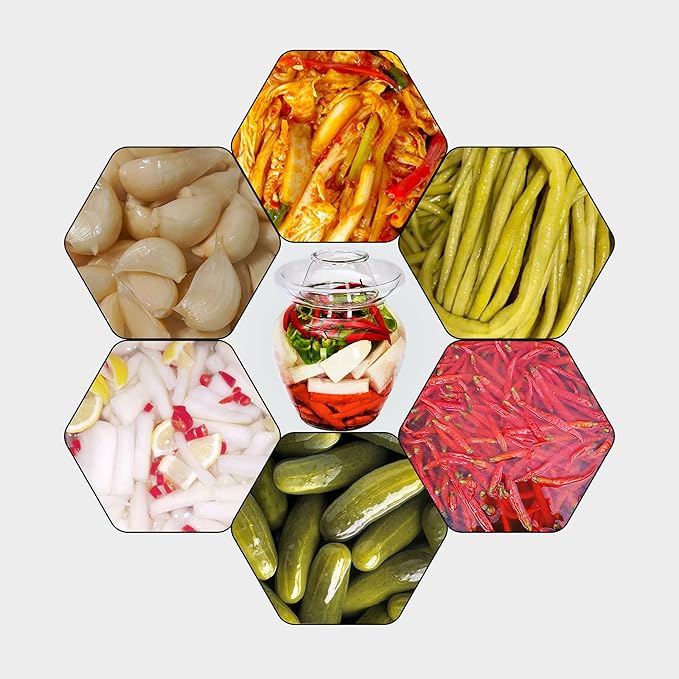 Glass Fermenter, Kimchi Jar Pickle Jar, for making kimchi, fruit sauce and wine making P-J-1 (A)