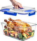 Razab 6500ml / 220 Oz / 28 Cups Extra Large Glass Food Storage Containers with Lids - Leakproof Glass Meal Prep Containers with Locking Lids for Roasting & Storing Leftover - Microwave & Oven Safe
