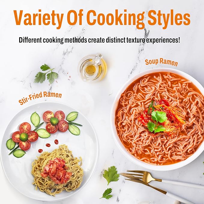 VOLO VERO High Protein (32g) Instant Ramen Noodles Soup, Spicy Kimchi Flavor, 8 Packs, Vegan, Plant-Based, Non-Fried, Low Fat, Egg-Free, Dairy-Free, Healthy Asian Meal
