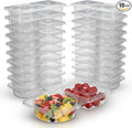 Reusable Snack Containers with Lids 10 Pack – 2 Compartment Portion Control Food Storage Boxes, Leakproof Snack Tray, Stackable Containers for Travel, Office & Home (10)