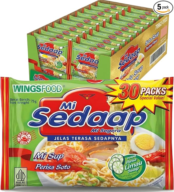 Mi Sedaap — Lime Soup Instant Noodles/Perisa Soto Flavor (Pack of 30)