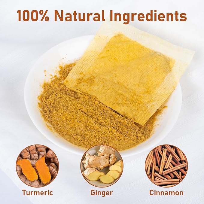 Turmeric Ginger Cinnamon Tea Bags, Pure Natural Ginger Turmeric Herbal Blend Tea with Cinnamon for Promoting Digestion, Boosts Immunity, Caffeine-Free, No Additives (120 Bags/1 Pack）
