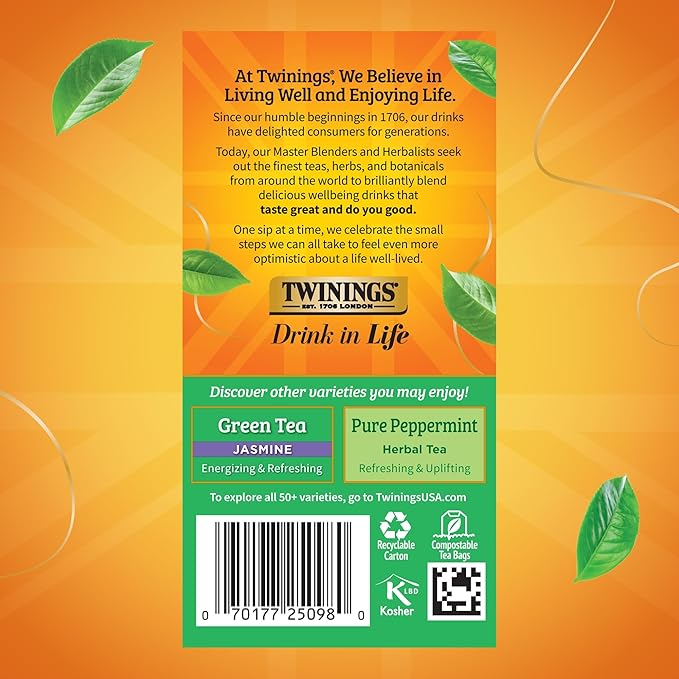 TWININGS TEA, TEA,GREEN,MINT 20 BAG (Pack of 2)