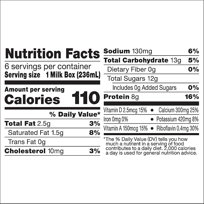 Horizon Organic Shelf Stable 1% Lowfat Milk Boxes, Pack of 6-8g Protein per Serving