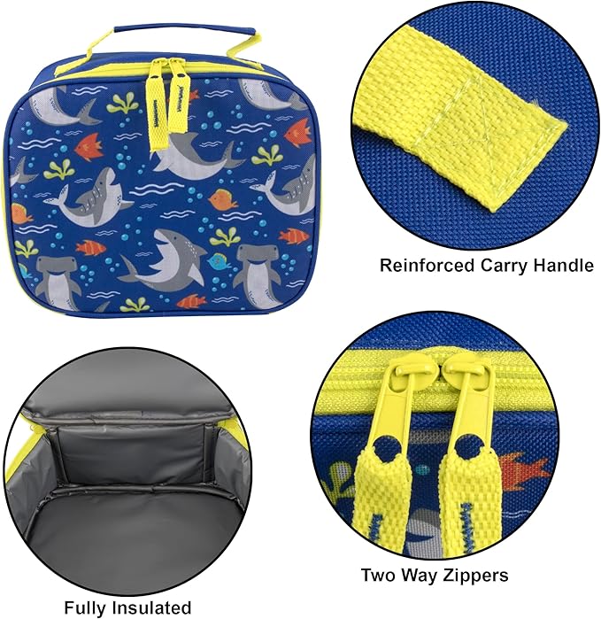 Trail maker Reusable Lunch Bags in Fun Prints, Bulk 24 Pack Insulated Lunch Boxes Bulk Set (Assorted Mixed Pack)