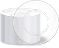 Hioasis 100pcs Clear Plastic Plates for Party - 10.25" Dinner Plates Disposable, Heavy -duty, Classy and Elegant for Weddin