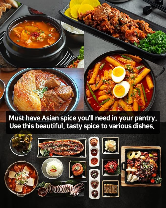 COELO Korean Red Pepper Powder (100g 3.5 oz.) Spicy Gochugaru Flakes Spice Seasoning Asian Food K-Food Kimchi Stew Stir-fry Dried Powdered Hot Red Chili 100% MSG/Gluten/Sugar Free VEGAN 1.0 Count