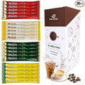 CUTIE MANGO Instant Coffee Mix Packets Single Serve - Korean Variety Coffee Sampler 20 Sticks of 4 Different Flavors, Maxim White, Mocha Gold, Original, Decaf (5 Sticks Each)