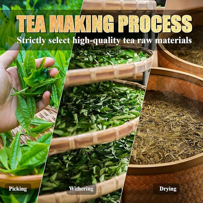 White Tea, 2022 Harvest Organic White Tea Gift Box, 36 Individually Wrapped Teabags (5g Each) – 820g Elegant Packaging, Fuzheng Hao Premium Compressed Tea Cake for Daily & Holiday Gifting