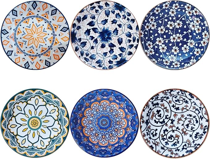 6PCS Ceramic Dipping Bowls,Small Bowl,Soy Sauce Dish Dipping Sauce Bowl,Sauce Plates Tiny Bowls for Condiments Sushi Dishes Soy Sauces Ketchup Snack Side Dishes Set of 6