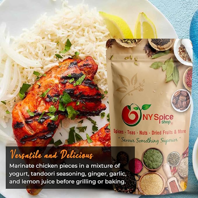 NY Spice Shop Tandoori Masala Seasoning - Tandoori Seasonings Rub - Tikka Spice Mix Masala Powder - Slightly Sweet & Smoky Flavor for BBQ - 6 Ounce