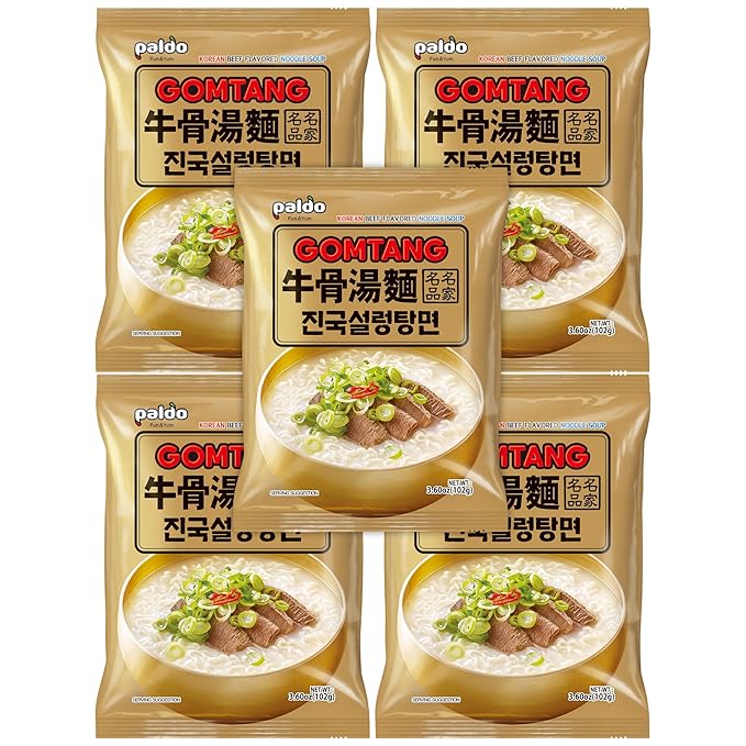 Paldo Korean Ramen Family Pack Gomtang 3.60oz (Pack of 5)