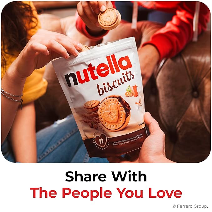 Nutella Biscuits Cookies Filled with Nutella Hazelnut Spread, Sweet Snack Pack, 9.7 oz