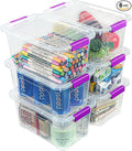 EOENVIVS Clear Storage Bins with Lids 6 Pack, 7 Qt Stackable Storage Containers with Buckle Lock, Durable Plastic Containers & Storage Box Organizer for Pantry, Bathroom, Closet & Office Use