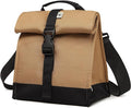 SUNNY BIRD Insulated Lunch Bag Rolltop Lunch Box Tote Bag for Women, Men, Adults and Teens (Brown)