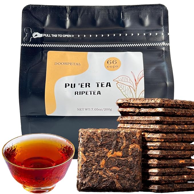 Premium Pu-erhTea，pu erh leaf，ripe tea7.05oz/200g-云南陈年普洱熟茶（ Pu-erh Tea Chunks)