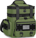 TENKIST Expandable Tactical Lunch Box, Large Insulated Lunch Cooler Bag Heavy Duty Leakproof Lunch Pail for Men Adults Work Office Outdoor Picnic Trips,16L,Army Green