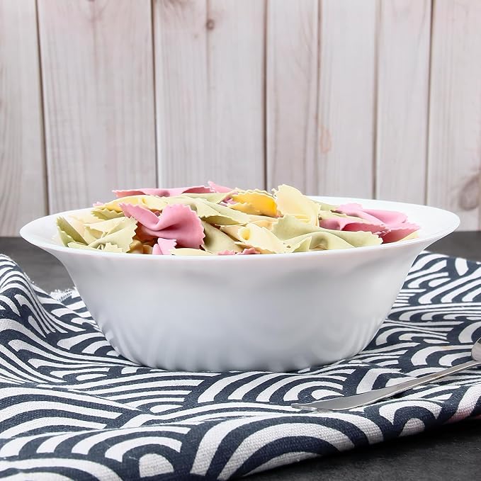 Soup Bowls Set of 4, Tempered Glass White Cereal Bowls, 20 OZ Round Dish Set, Microwave & Dishwasher Safe Glass Bowl Set
