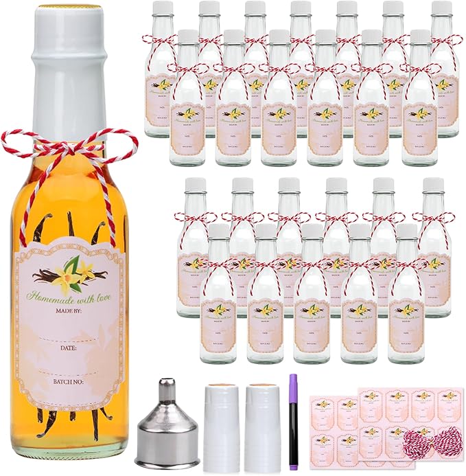 Clear Woozy 5oz Glass Bottles with Shrink Capsules - Set of 25