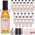5oz Clear Woozy Bottles with Shrink Capsules,Small Wine Bottles With Shirnk Bands Glass Hot Sauce Bottles,Empty Small Beverage/Canning Bottles With Black Caps Set of 25